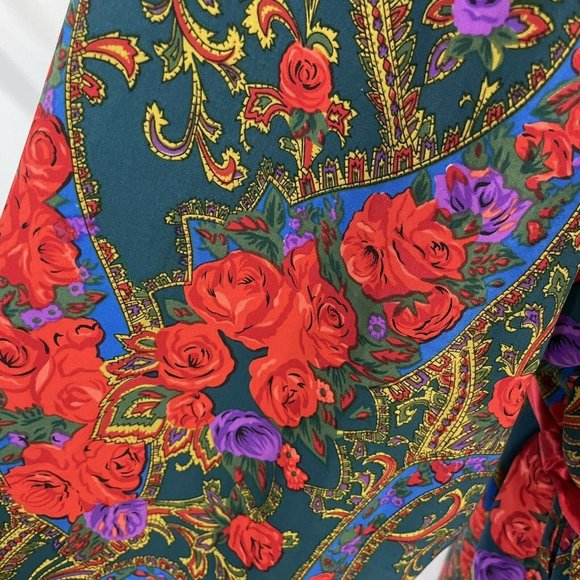 Vintage VICTORIAS SECRET GOLD LABEL Roses Long Robe L - Picture 4 of 6